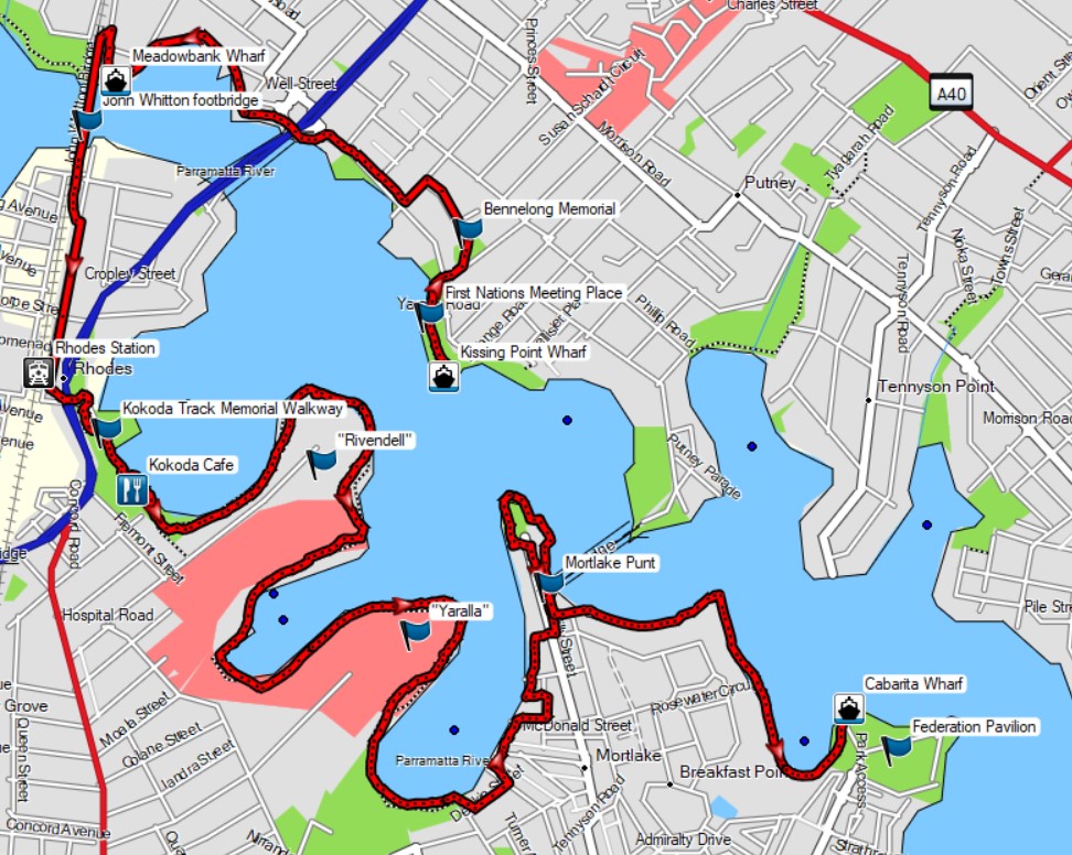 parramatta river cycleway map